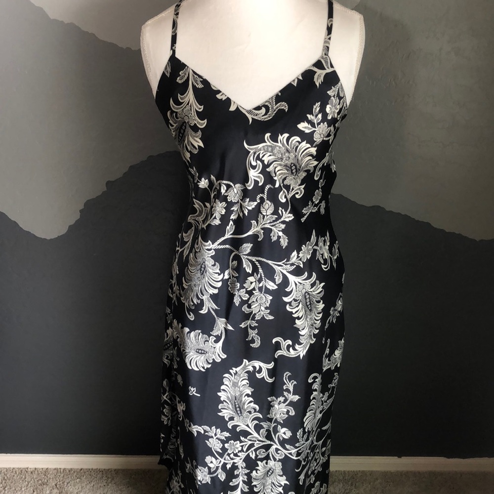 Full length satin nightgown and robe